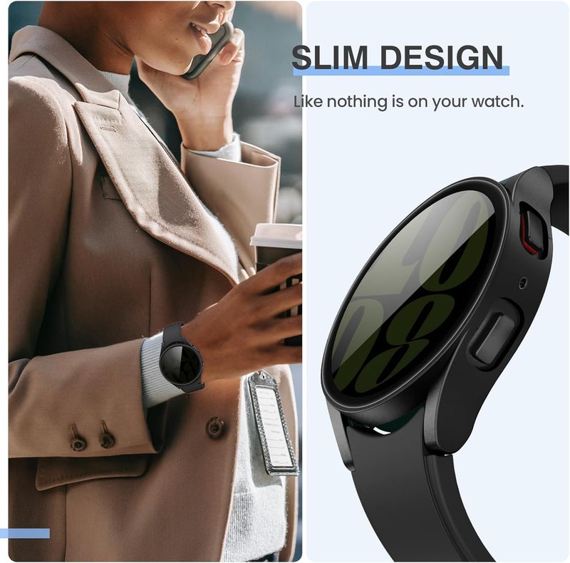 Tensea [1Pack] for Samsung Galaxy Watch 6 2023 Screen Protector Case 40mm Accessories, Protective Face Cover for 40 mm, Hard Bumper Built-in Tempered Glass Film for Women Men (40mm, Privacy Screen) - Image 4